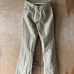 Beige Low-Rise Boot Cut Jeans